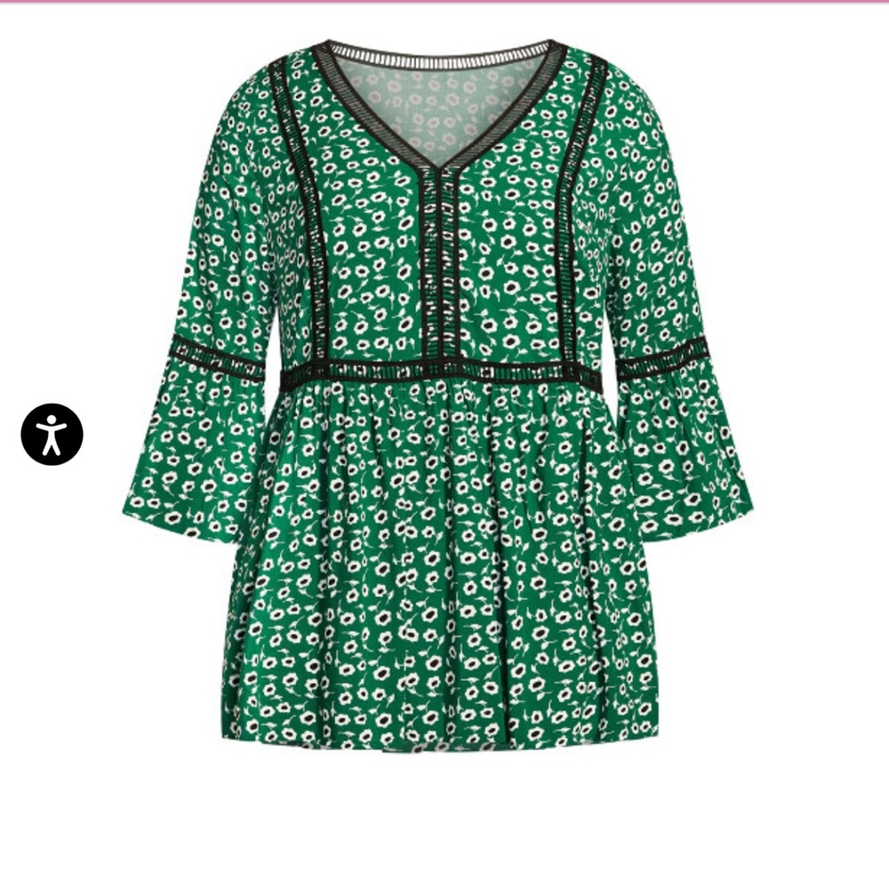 💚🖤 Bohemia Print Top - green floral🖤💚